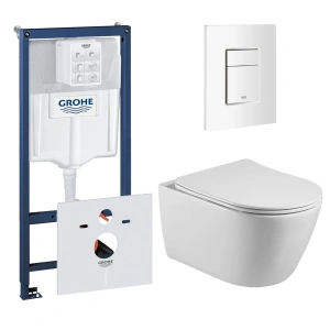 Комплект инсталляции GROHE 38772SH0 с унитазом Aquatek БЕТТА и сиденьем с микролифтом (NW0196)