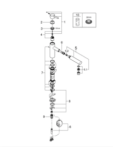 Смеситель для кухни GROHE Concetto с вытяжным изливом, суперсталь (31129DC1)