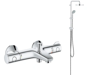 Душевая система GROHE New Tempesta 200 с термостатом для ванны, хром (NB0032)