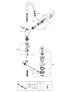 Смеситель для раковины GROHE BauEdge, L-size, хром (23760000)