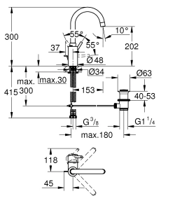 Смеситель для раковины GROHE Concetto, хром (32629002)