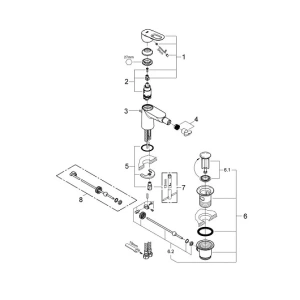 Смеситель для биде GROHE Bau Loop, хром (23338000)