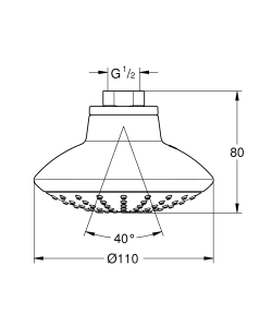 Верхний душ GROHE Euphoria 110 Mono, 6.7 л/мин, 1 режим, хром (27810001)