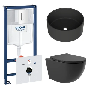 Комплект инсталляции GROHE Rapid SL 38772SH0 с унитазом Aqueduto OVO OVO0140 и раковиной Aqueduto ESPIRAL D400 ESP0140 (NW0424)