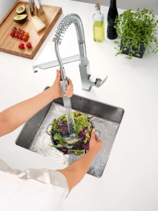 Смеситель для кухни GROHE Eurocube, суперсталь (31395DC0)