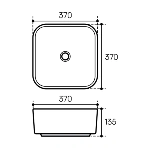 Раковина накладная Aqueduto ESPIRAL, 370*370, белый матовый (ESP0320)