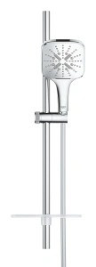Душевой гарнитур GROHE Rainshower SmartActive 130 Cube с мыльницей, 3 режима струи, душевая штанга 600 мм, 9,5 л/мин, хром (26584000)