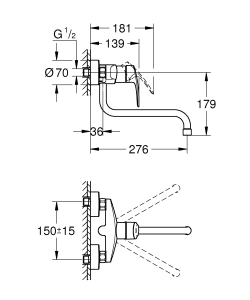 Смеситель для кухни GROHE Eurosmart, хром (32224003)