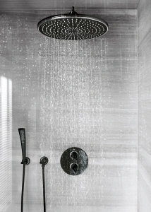 Внешняя часть термостата для душа GROHE Ondus, хром/черный бархат (19443KS0)