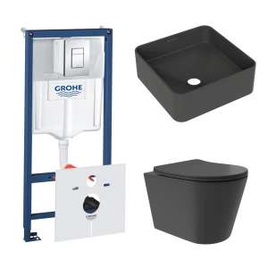 Комплект инсталляции GROHE Rapid SL 38775001 с унитазом Aqueduto OVO Plus OVOT0240 и раковиной Aqueduto ESPIRAL ESP0340 (NW0378)