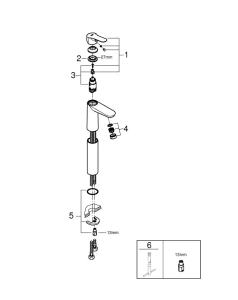 Смеситель для раковины GROHE BauEdge, XL-size, хром (23761000)