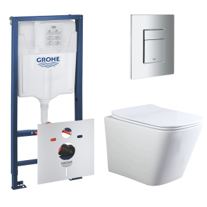 Комплект инсталляции GROHE Rapid SL 4 в 1 с унитазом Aquatek ЛИБРА AQ1148T-00 (NW0754)