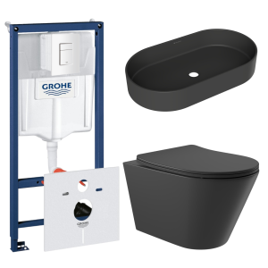 Комплект инсталляции GROHE Rapid SL 38772SH0 с унитазом Aqueduto CONE CON0140 и раковиной Aqueduto ESPIRAL ESP0240 (NW0472)