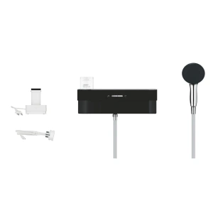 Душевой набор GROHE Purefoam, 2 режима, 1750 мм, 7,6 л/мин, хром/черный (1033670000)