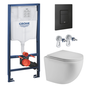 Комплект инсталляции GROHE Solido 38811KF0 с унитазом AQUAme AQM2002MW и сиденьем с микролифтом (NW0298)