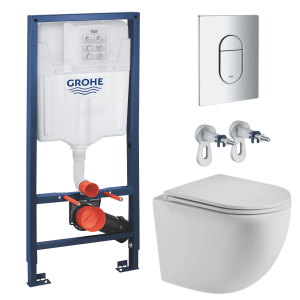 Комплект инсталляции GROHE Rapid SL NW0145/S с унитазом AQUAme AQM2002MW и сиденьем с микролифтом матовый (NW0274)