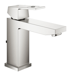 Смеситель для раковины GROHE Eurocube с донным клапаном, суперсталь (23445DC0)