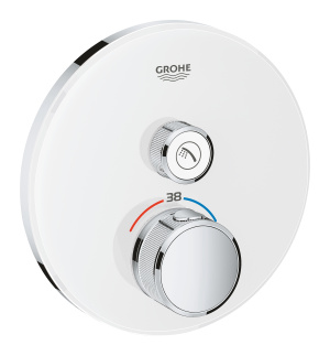 Внешняя часть термостата для душа GROHE Grohtherm SmartControl на 1 потребителя, белая луна (29150LS0)