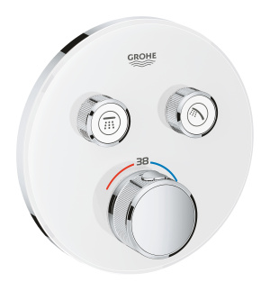 Внешняя часть термостата для душа GROHE Grohtherm SmartControl на 2 потребителя, круглая, белая луна (29151LS0)