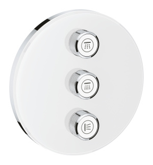 Внешняя часть переключателя потоков GROHE Grohtherm SmartControl на 3 положения, круглая, белая луна (29152LS0)