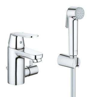 Смеситель для раковины GROHE Eurosmart Cosmopolitan с цепочкой и гигиеническим душем, S-size, хром (23433000)