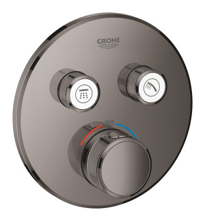 Внешняя часть термостата для душа GROHE Grohtherm SmartControl на 2 потребителя, темный графит глянец (29119A00)