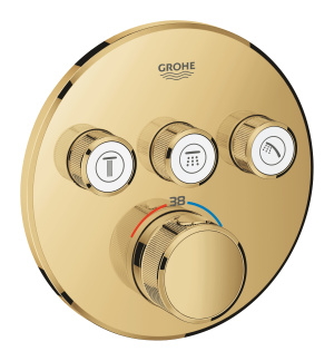 Внешняя часть термостата для душа GROHE Grohtherm SmartControl на 3 потребителя, круглая, холодный рассвет глянец (29121GL0)