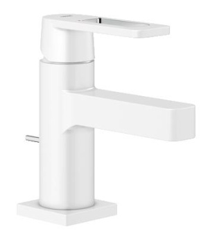 Смеситель для раковины GROHE Quadra с донным клапаном, уменьшенный, белая луна (32632LS0)