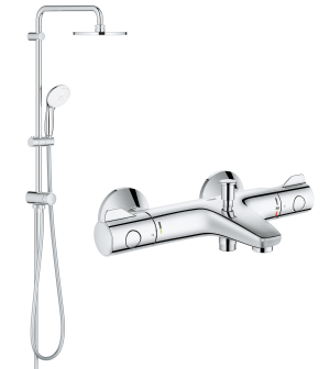 Душевая система GROHE New Tempesta 200 с термостатом для ванны, хром (NB0034)