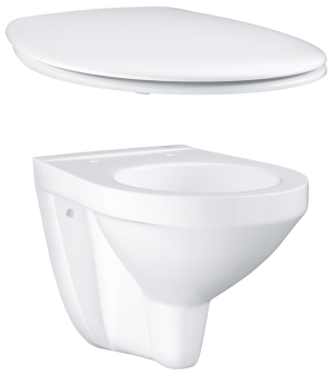 Унитаз подвесной GROHE Bau Ceramic с сиденьем с микролифтом, альпин-белый (NW0105)