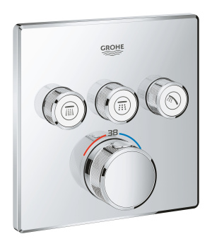 Внешняя часть термостата для душа GROHE Grohtherm SmartControl на 3 потребителя, хром (29126000)