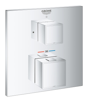 Внешняя часть термостата для душа GROHE Grohtherm Cube на 1 потребителя, хром (24153000)