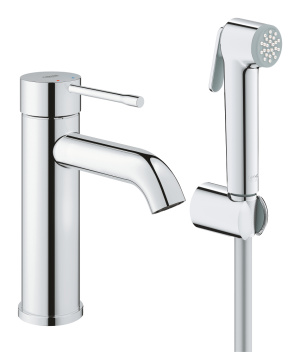 Смеситель для раковины GROHE Essence с гигиеническим душем, S-size, хром (24189000)