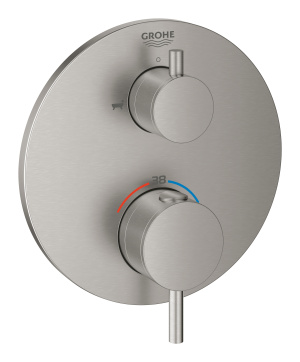 Внешняя часть термостата для ванны GROHE Atrio на 2 потребителя, суперсталь (24138DC3)