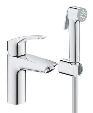 Смеситель для раковины GROHE Eurosmart с гигиеническим душем, S-size, хром (23124003)