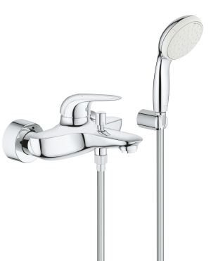 Смеситель для ванны GROHE Eurostyle Solid с душевым гарнитуром, хром (2372930A)