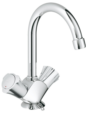 Смеситель для раковины GROHE Costa L с цепочкой и высоким С-изливом, хром (21374001)