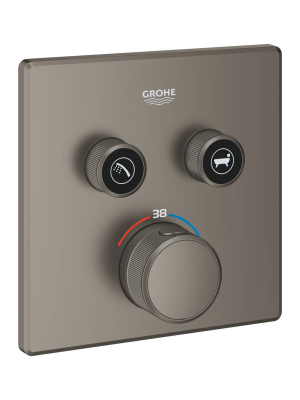 Внешняя часть термостата для душа GROHE Grohtherm SmartControl на 2 потребителя, сатиновый графит (29124MG0)