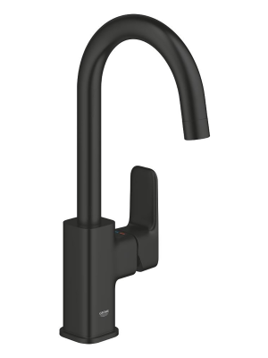 Смеситель для раковины GROHE Cubeo с донным клапаном, L-size, матовый черный (1017712430)