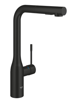 Смеситель для кухни GROHE Essence с вытяжным душем, матовый черный (302702430)