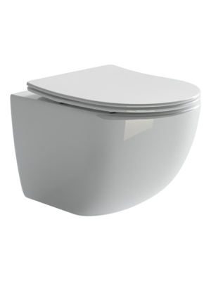 Подвесной унитаз Ceramicanova Форма безободковый, белый (CN3009)