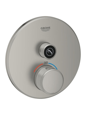 Внешняя часть термостата для душа GROHE Grohtherm SmartControl на 1 потребителя, сатиновая сталь (29118MS0)