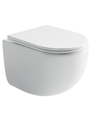 Подвесной унитаз Ceramicanova Пик (Up) безободковый, смв Торнадо, белый (CN4007)