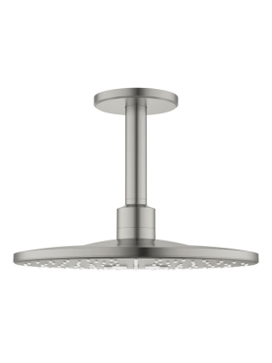 Верхний душ GROHE Rainshower 310 SmartActive с душевым кронштейном, 2 режима, 142 мм, сатиновая сталь (26477MS0)