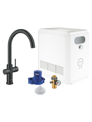 Смеситель для кухни GROHE Blue Professional с функцией фильтрации, с системой охлаждения и газирования воды, Wi-Fi, черный матовый (31323KS2)