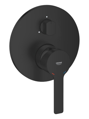 Внешняя часть смесителя для ванны GROHE Lineare с переключателем на 3 положения, матовый черный (240952431)
