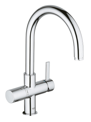 Смеситель для кухонной мойки GROHE Blue Pure с функцией фильтрации, без фильтра в комплекте, хром (33251000)