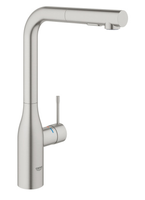 Смеситель для кухни GROHE Essence с вытяжным изливом 2jet, суперсталь (30504DC0)