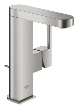 Смеситель для раковины GROHE Plus с донным клапаном, M-Size, суперсталь (23871DC3)
