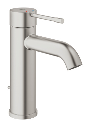 Смеситель для раковины GROHE Essence S-Size II с донным клапаном, суперсталь (23589DC1)